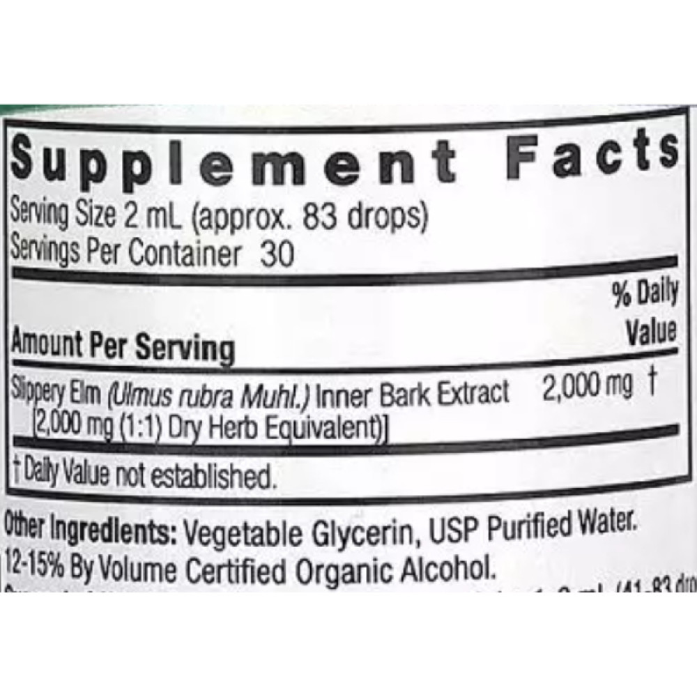 Комплекс для травлення Nature's Answer Slippery Elm Extract 2000 mg 60 ml /30 servings/