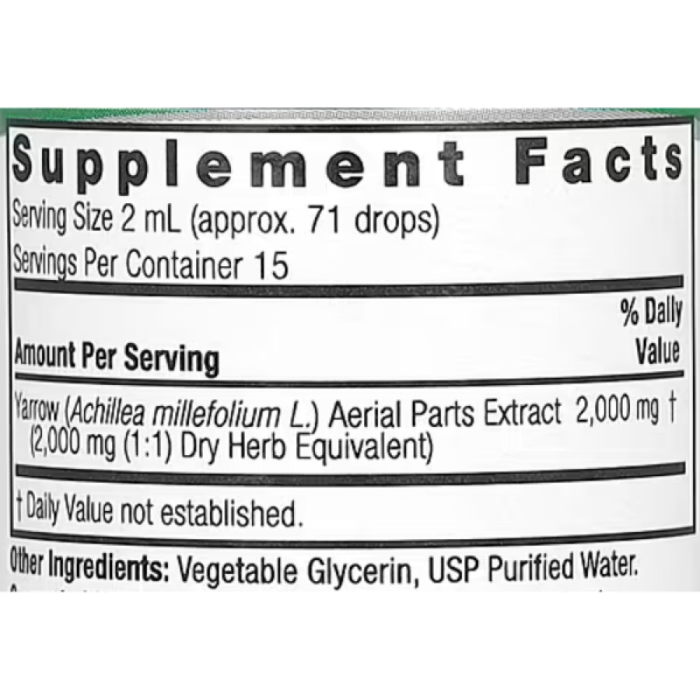 Комплекс при лактації Nature's Answer Yarrow Aerial Parts 2000 mg Alcohol-Free 30 ml /15 servings/