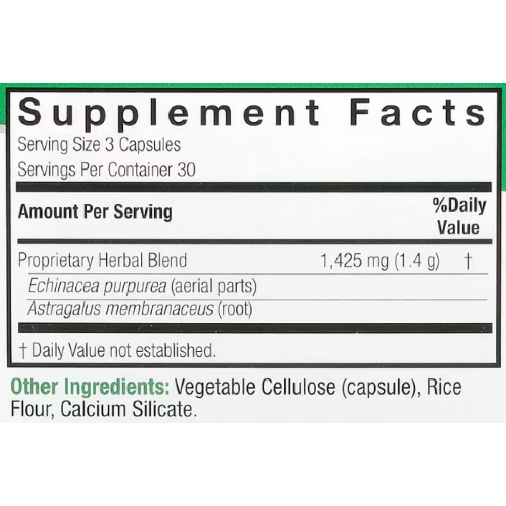 Екстракти для підвищення імунітету Nature's Answer Echinacea & Astragalus 90 Veg Caps