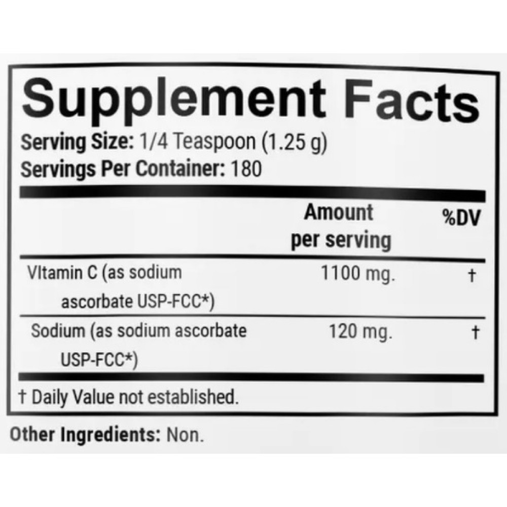 Вітамін C En`vie Lab Vitamin C as Sodium Ascorbate 225 g /180 servings/ Pure