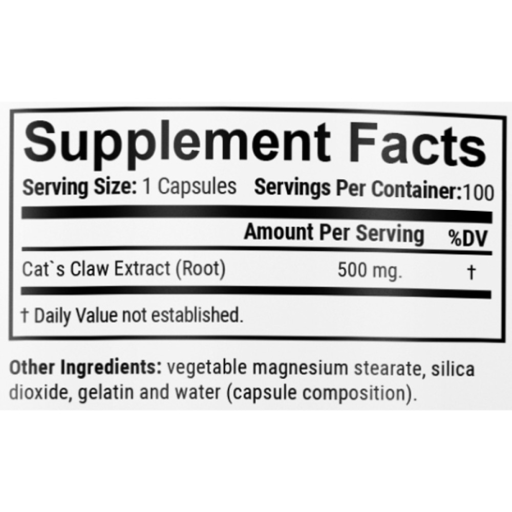 Котячий кіготь En`vie Lab Cet`s Claw 500 mg 100 Caps