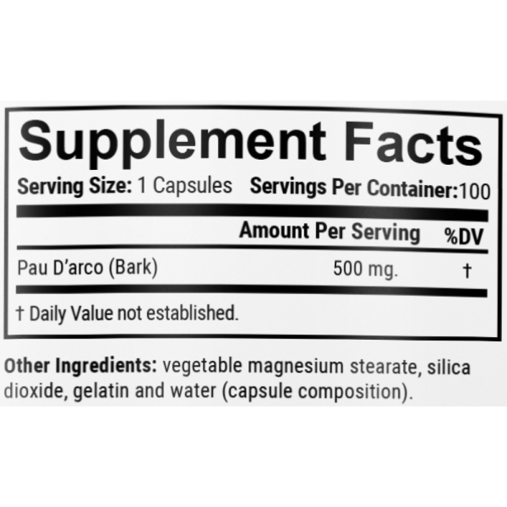 Мурашине дерево En`vie Lab Pau D'Arco 500 mg 100 Caps