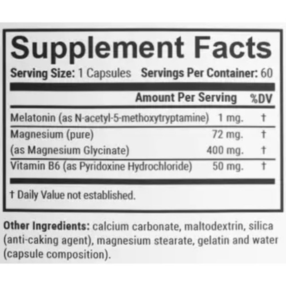 Мелатонін для сну En`vie Lab Melatomag 1 mg 60 Caps
