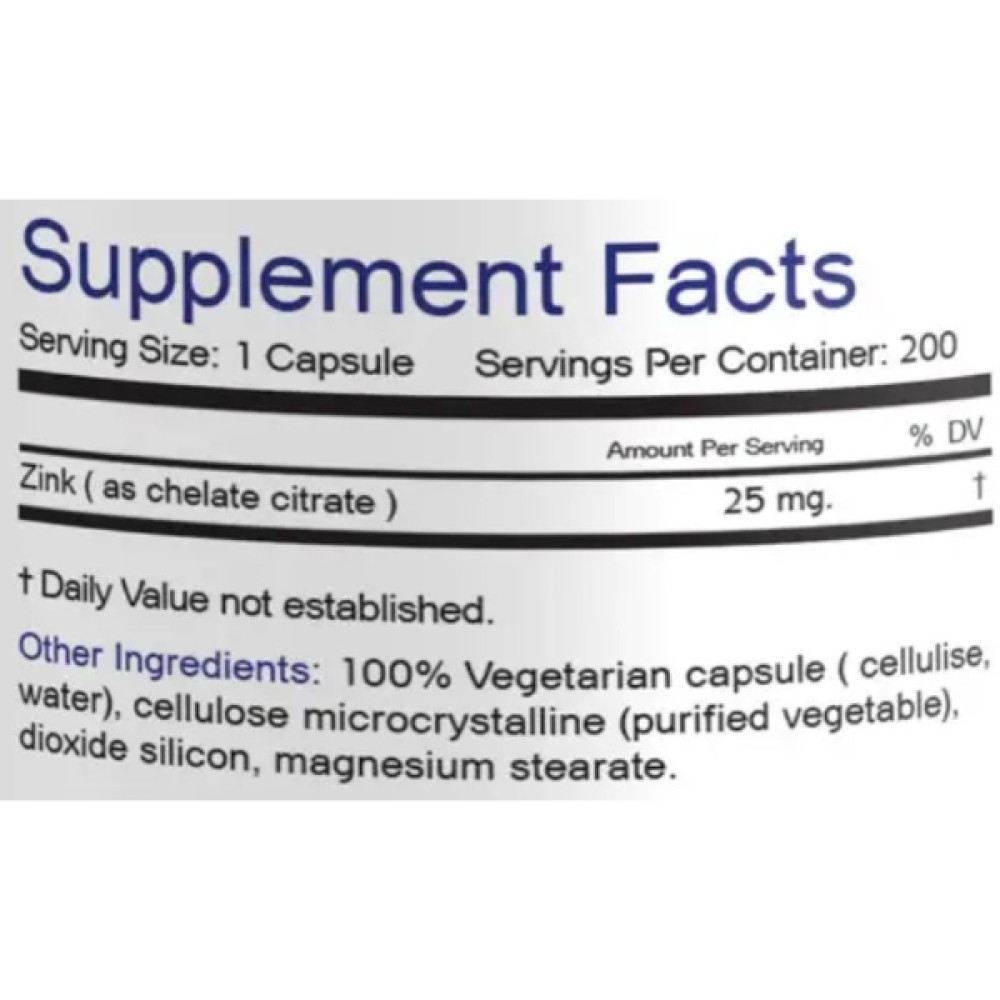 Мікроелемент Цинк Bionic Formula Zink (Citrate) 25 mg 200 Caps