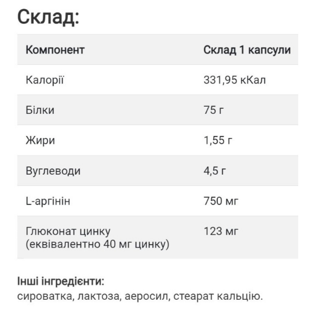 Аргінін Sunny Caps L-Arginine 750 mg 100 Caps