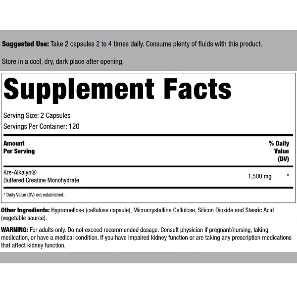 Креатин моногідрат NOW Foods Kre-Alkalyn Creatine 240 Caps