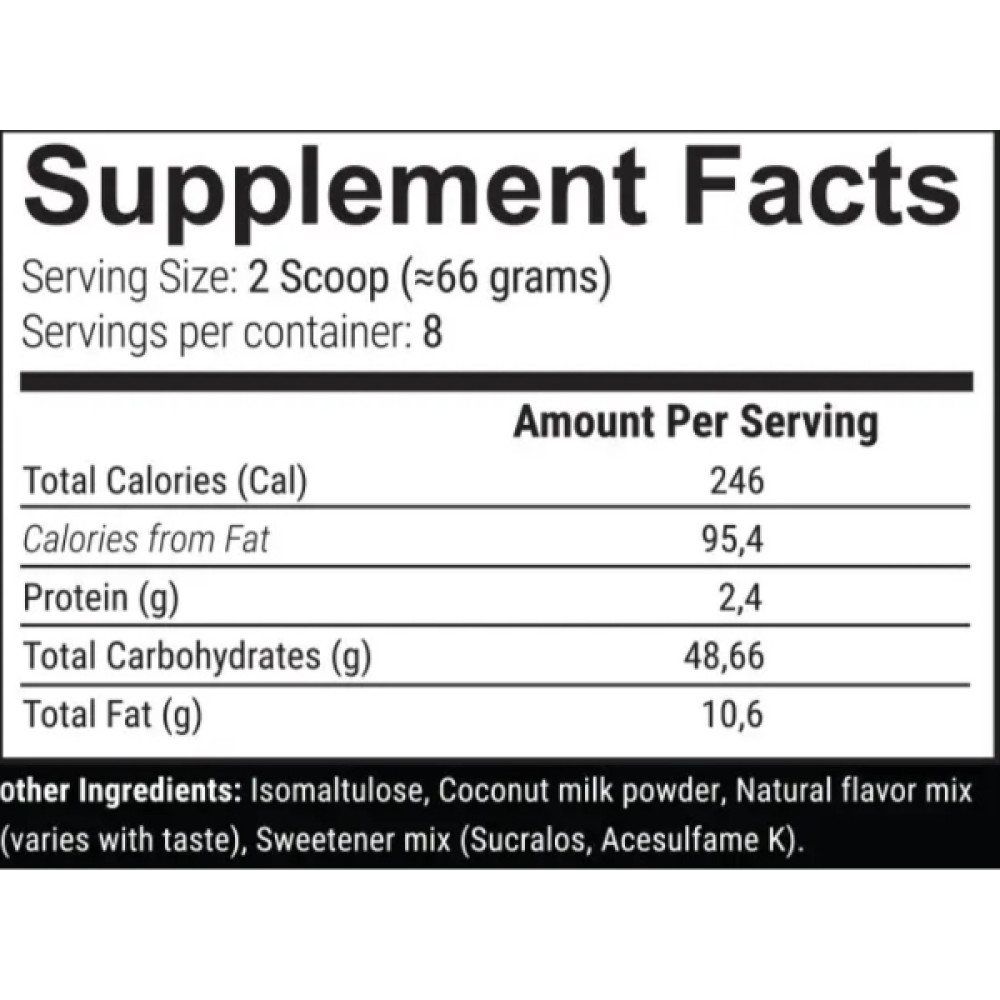Гейнер GARO Nutrition Gainer Base 500 g /8 servings/ Strawberry