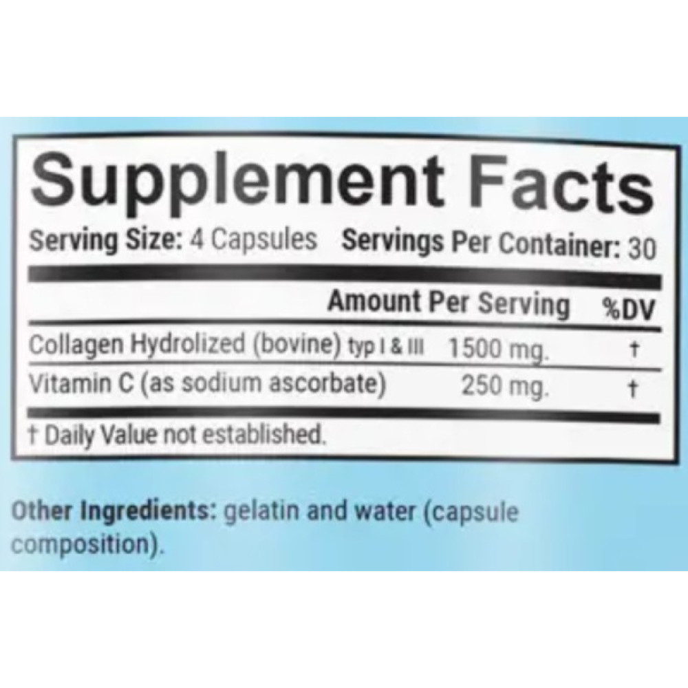 Хондропротектор (для спорту) GARO Nutrition Collagen HB Peptides + Vitamin C 120 Caps