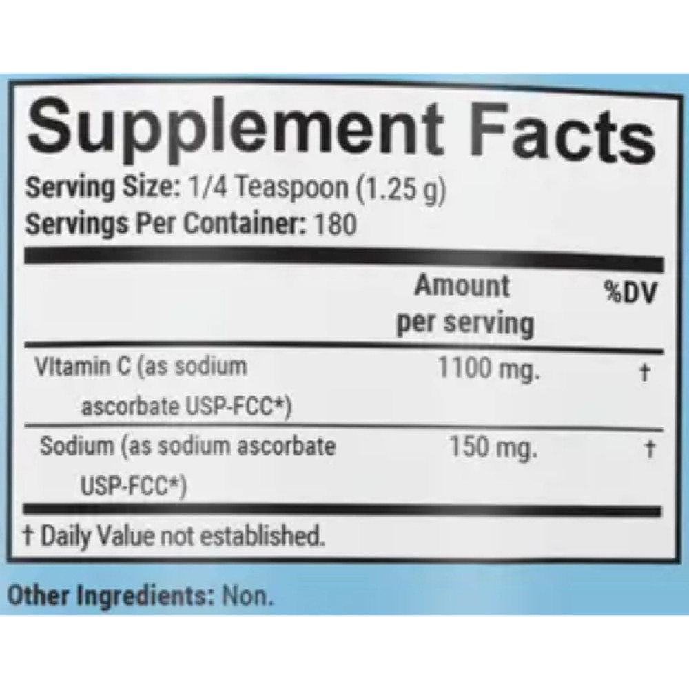 Вітамін C GARO Nutrition Vitamin C as Sodium Ascorbate 225 g /180 servings/ Pure