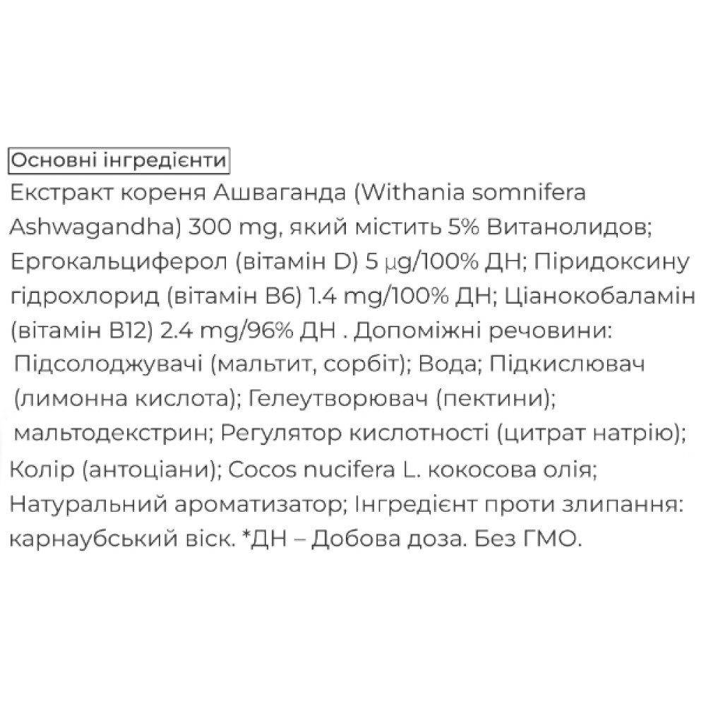 Комплекс для профілактики нервової системи Biocyte Stress Gummies 60 Gummies