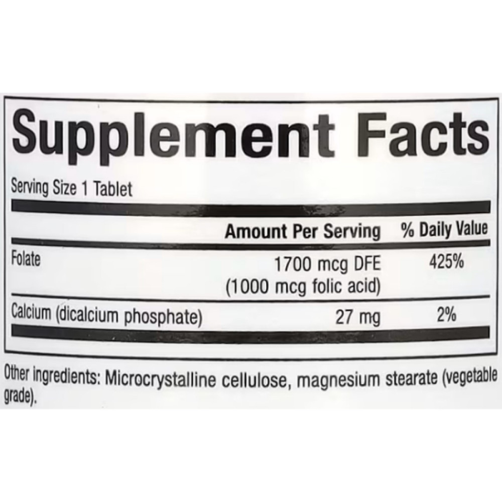 Фолієва кислота Natural Factors Folic Acid 1000 mcg 90 Tabs