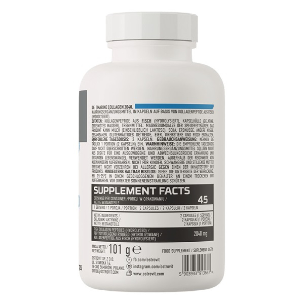 Хондропротектор (для спорту) OstroVit Marine Collagen 2040 mg 90 Caps