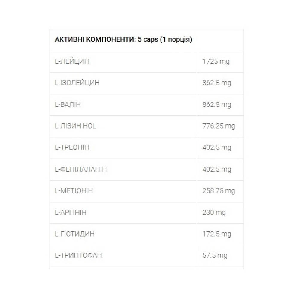 Амінокомплекс для спорту OstroVit EAA 300 Caps