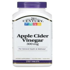 Яблучний оцет 21st Century Apple Cider Vinegar 300 mg 250 Tabs