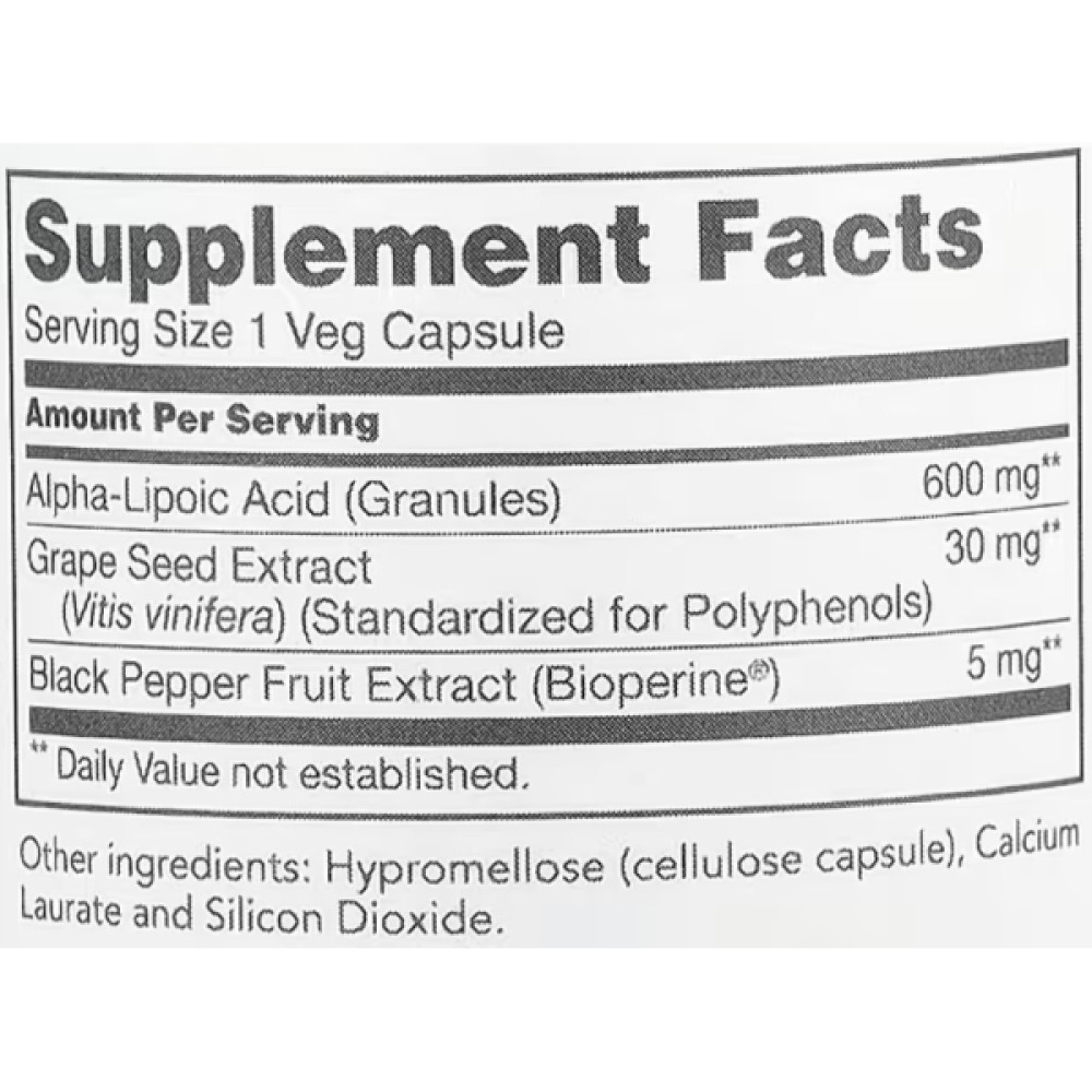 Альфа-ліпоєва кислота Protocol for Life Balance Alpha-Lipoic Acid 600 mg 60 Veg Caps