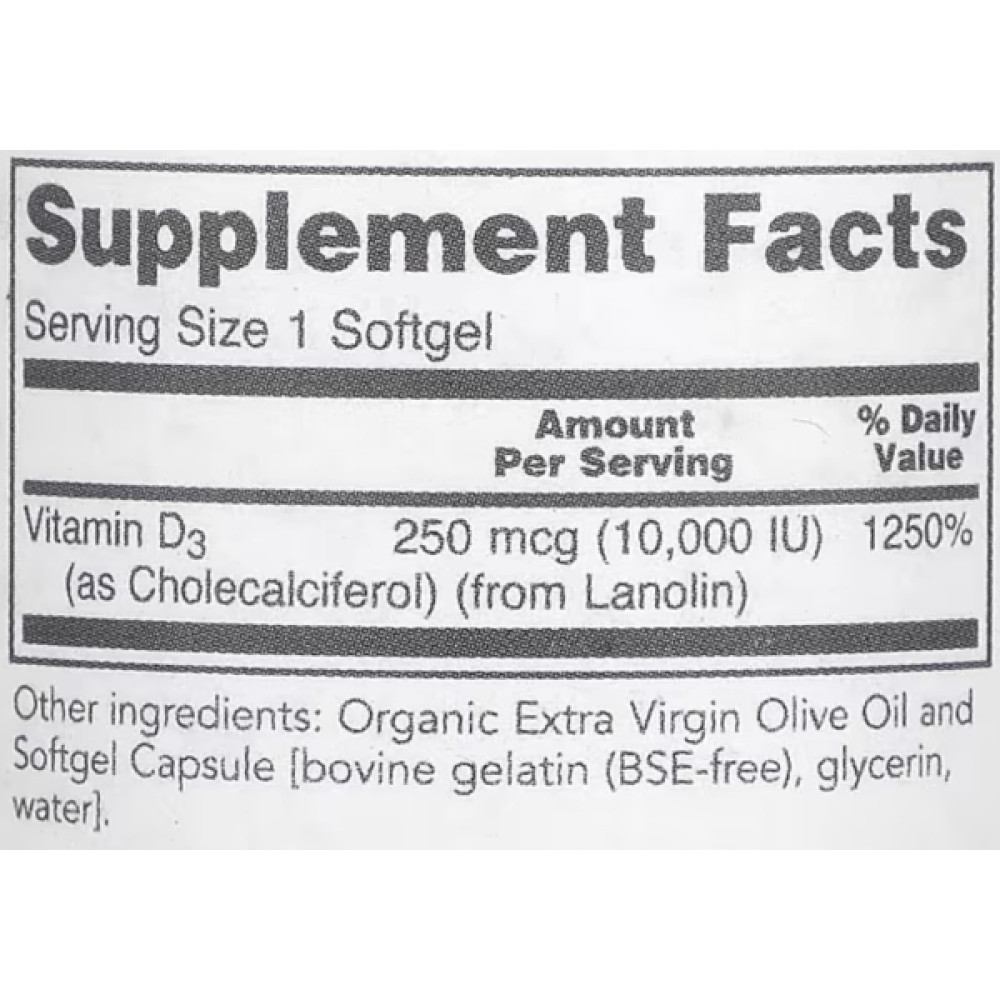 Вітамін D Protocol for Life Balance Vitamin D3 High Potency 10000 IU 120 Softgels