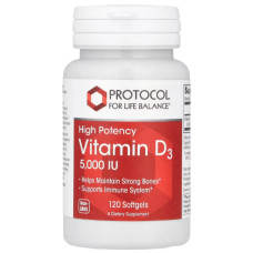 Вітамін D Protocol for Life Balance Vitamin D3 High Potency 5000 IU 120 Softgels Вітамін D Protocol for Life Balance Vitamin D3 High Potency 5000 IU 120 Softgels