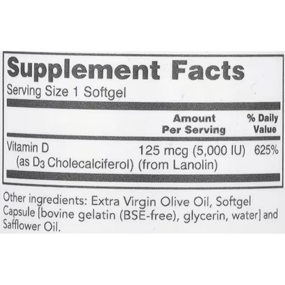 Вітамін D Protocol for Life Balance Vitamin D3 High Potency 5000 IU 120 Softgels