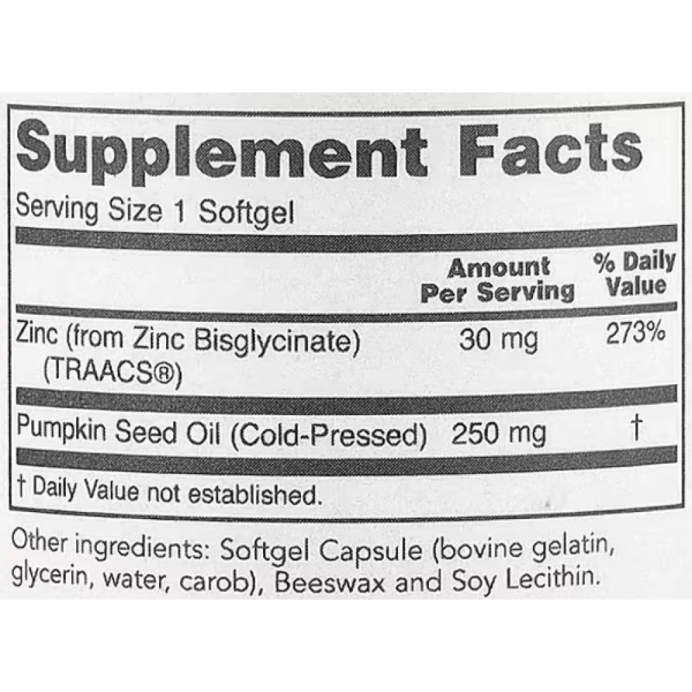 Мікроелемент Цинк Protocol for Life Balance Zinc Glycinate 30 mg 120 Softgels