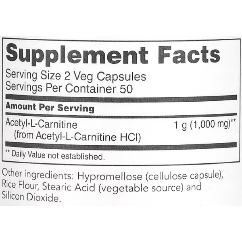Комплекс Ацетил/Карнітін Protocol for Life Balance Acetyl L-Carnitine 500 mg 100 Veg Caps