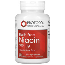 Ніацін Protocol for Life Balance Flush Free Niacin 500 mg 90 Veg Caps