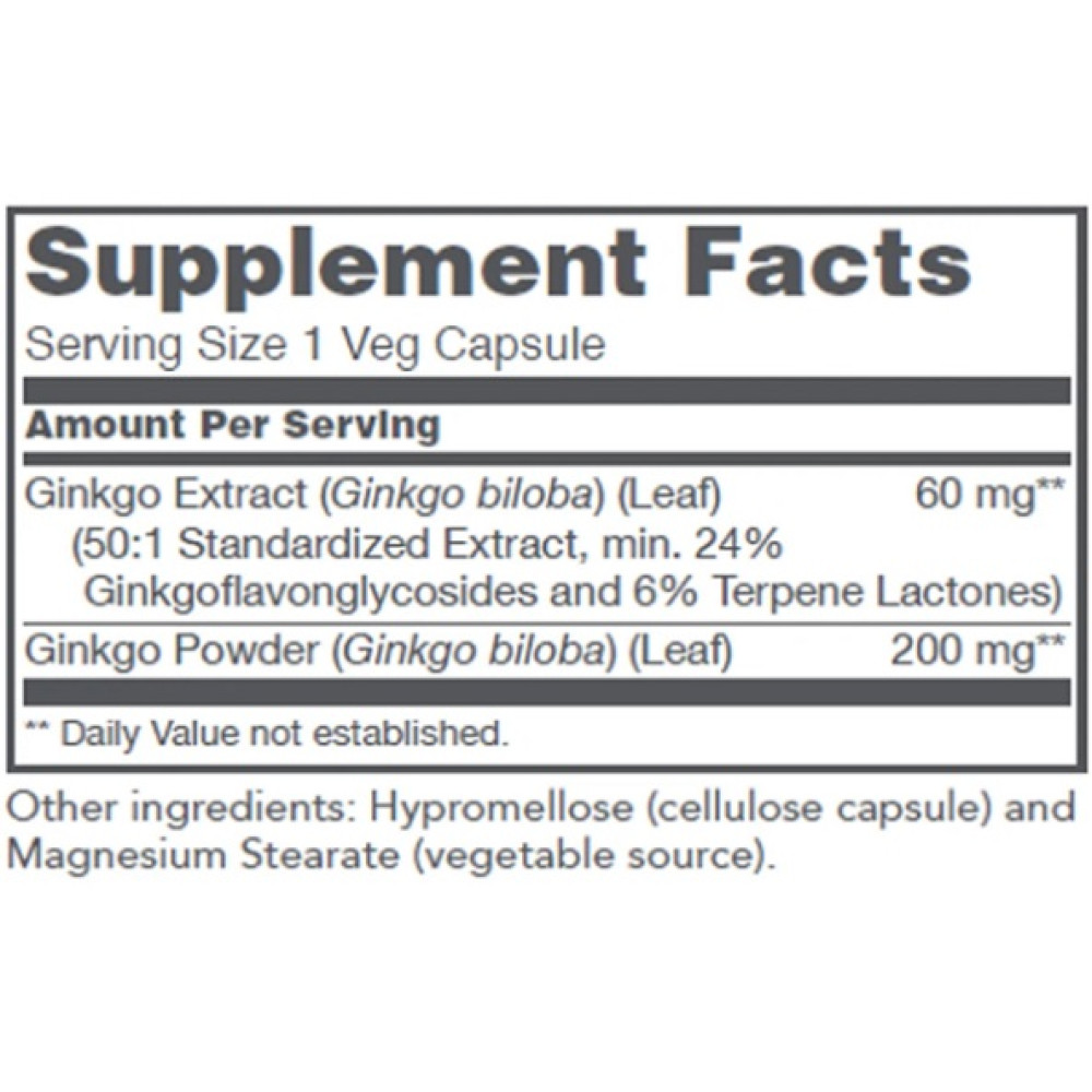 Гінкго Білоба Protocol for Life Balance Ginkgo Biloba 60 mg 60 Veg Caps