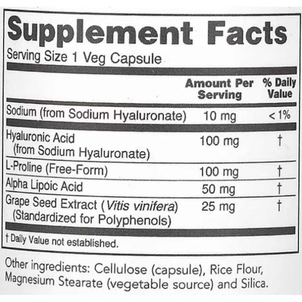 Гіалуронова кислота Protocol for Life Balance Hyaluronic Acid 60 Veg Caps