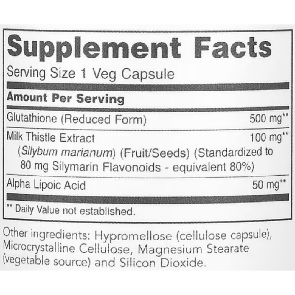 Глутатіон Protocol for Life Balance L-Glutathione 500 mg 60 Veg Caps