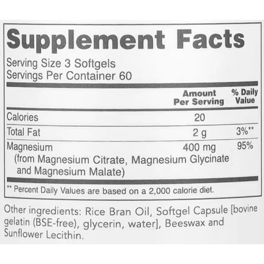 Мікроелемент Магній Protocol for Life Balance Magnesium Citrate 134 mg 180 Softgels