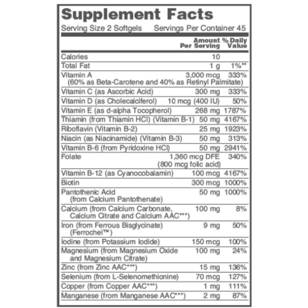 Вітамінно-мінеральний комплекс Protocol for Life Balance Ortho Multi 90 Softgels