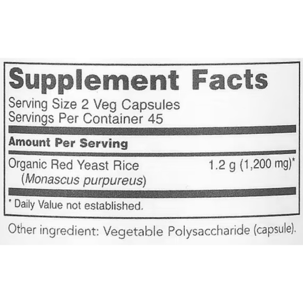 Червоний рис Protocol for Life Balance Red Yeast rice Extract 600 mg 90 Veg Caps