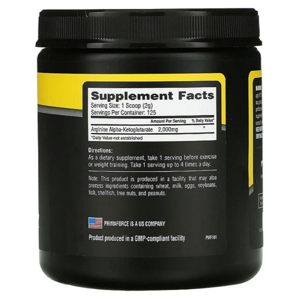 Аргінін для спорту Primaforce AAKG Powder 250 g /125 servings/ Unflavored
