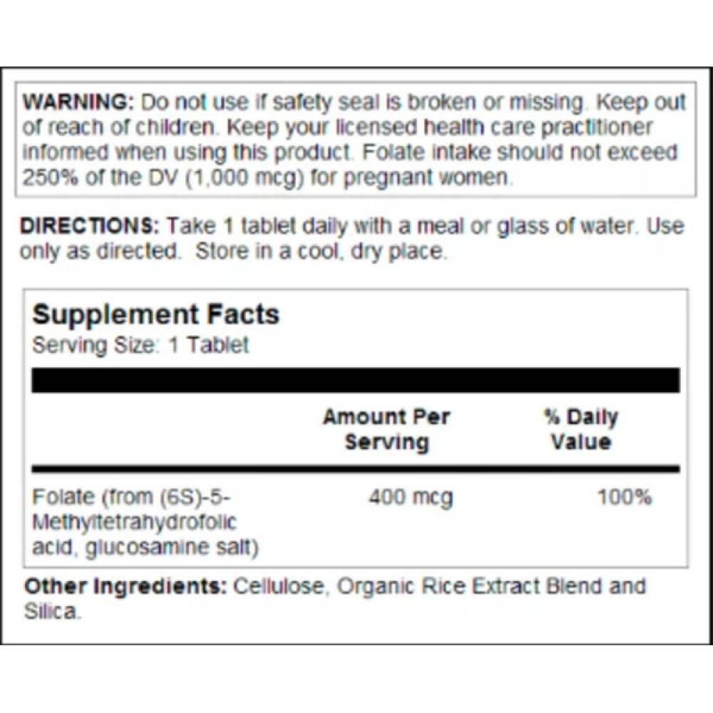 Фолієва кислота KAL Methyl Folate 400 mcg 90 Tabs