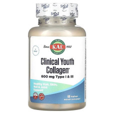 Колаген KAL Clinical Youth Collagen, Type I&III 600 mg 60 Veg Caps