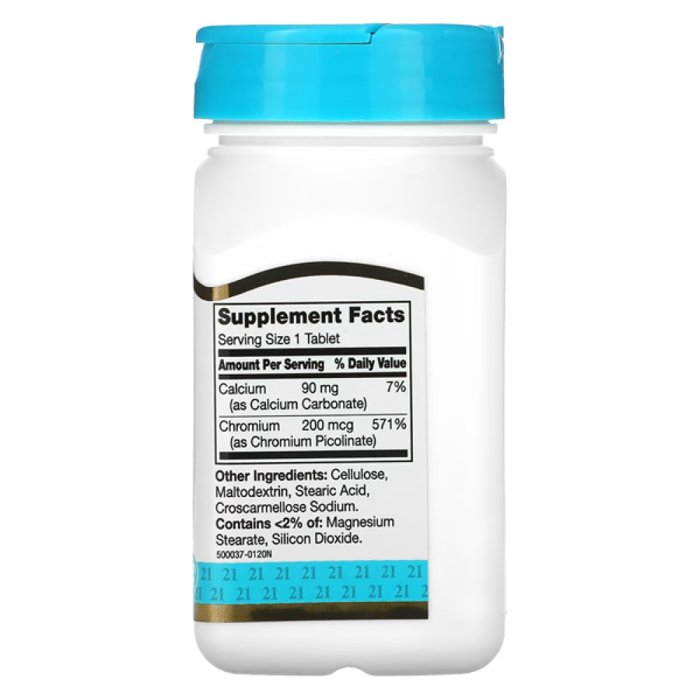 Мікроелемент Хром 21st Century Chromium Picolinate 200 mcg 100 Tabs