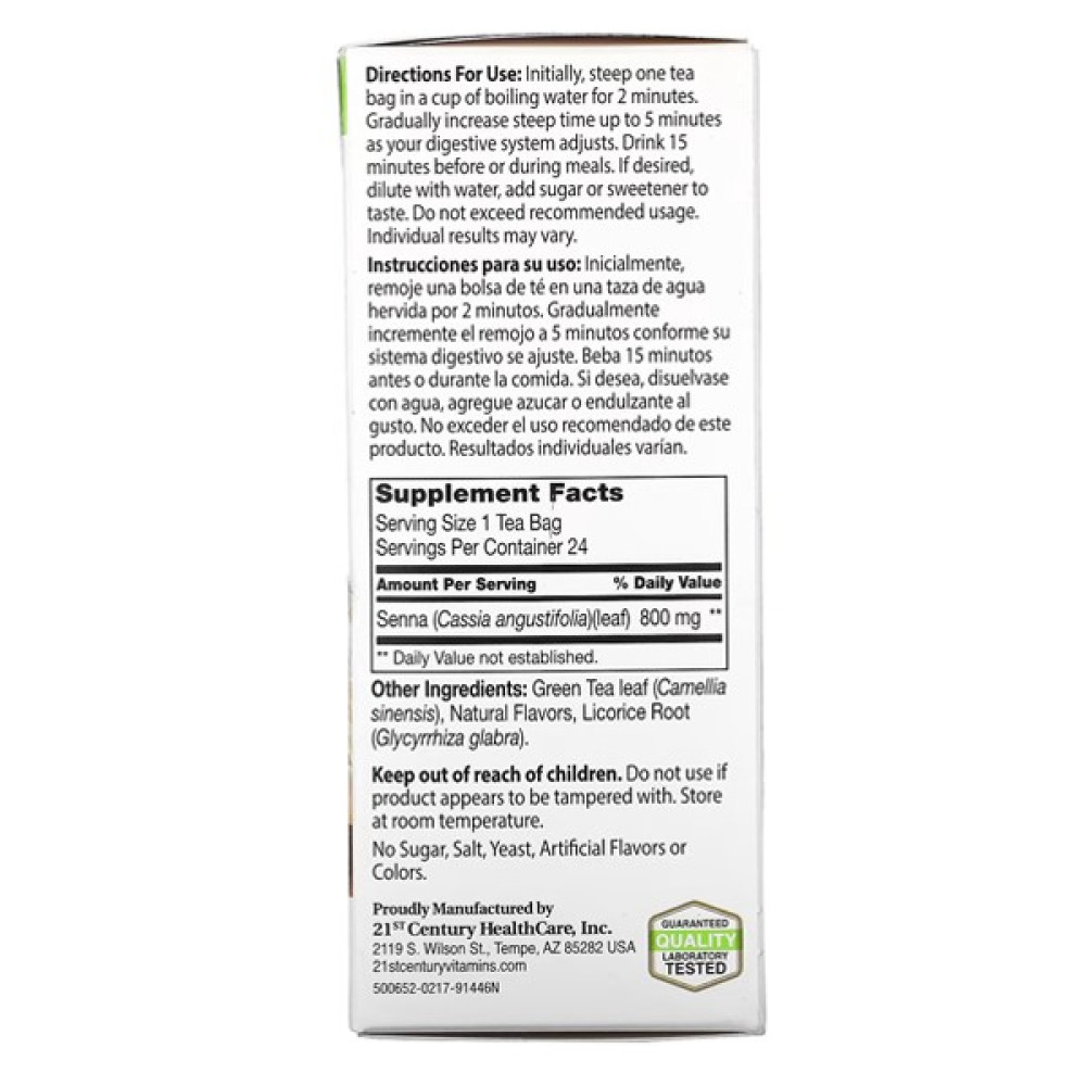 Замінник харчування 21st Century Herbal Slimming Tea Caffeine Free 24 Tea Bags Lemon Lime