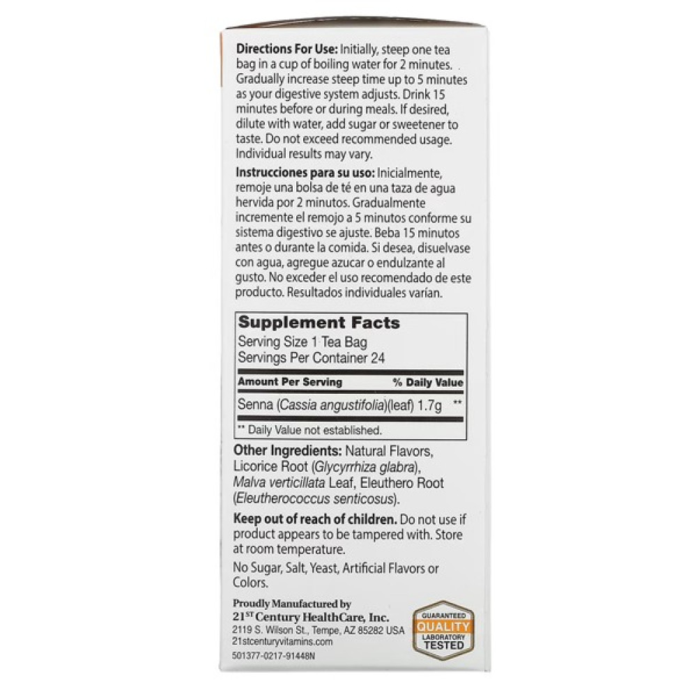 Замінник харчування 21st Century Herbal Slimming Tea Caffeine Free 24 Tea Bags Orange Spice