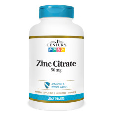 Мікроелемент Цинк 21st Century Zinc Citrate 50 mg 360 Tabs