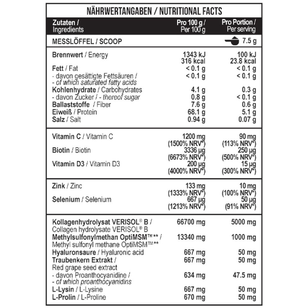 Хондропротектор (для спорту) MST Nutrition Collagen Beauty Verisol + OptiMSM 450 g /60 servings/ Pineapple