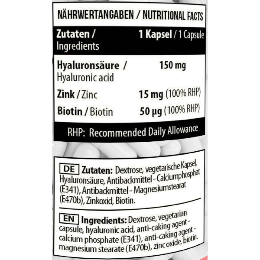 Комплекс до тренування MST Nutrition Hyaluronic Acid + Biotin + Zinc 90 Caps