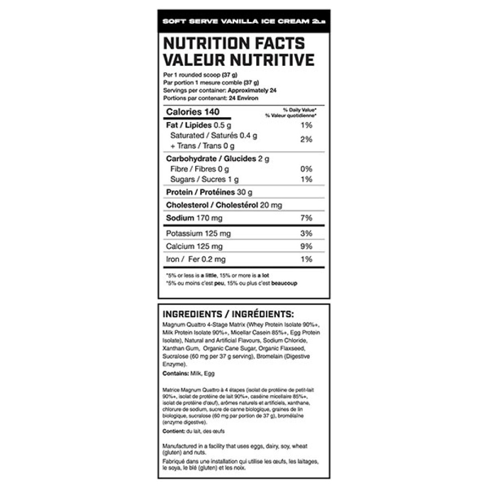 Протеїн Magnum Nutraceuticals Quattro  Protein Drink Mix 910 g /49 servings/ Vanilla Ice Cream