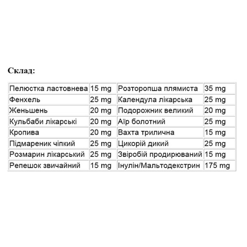 Комплекс для профілактики печінки Tomil Herb Hepatostim 500 mg 120 Tabs