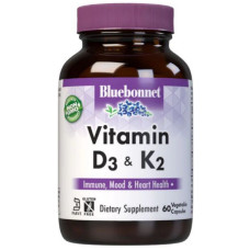 Мультивітаміни Bluebonnet Nutrition Vitamin D3 & K2 60 Veg Caps