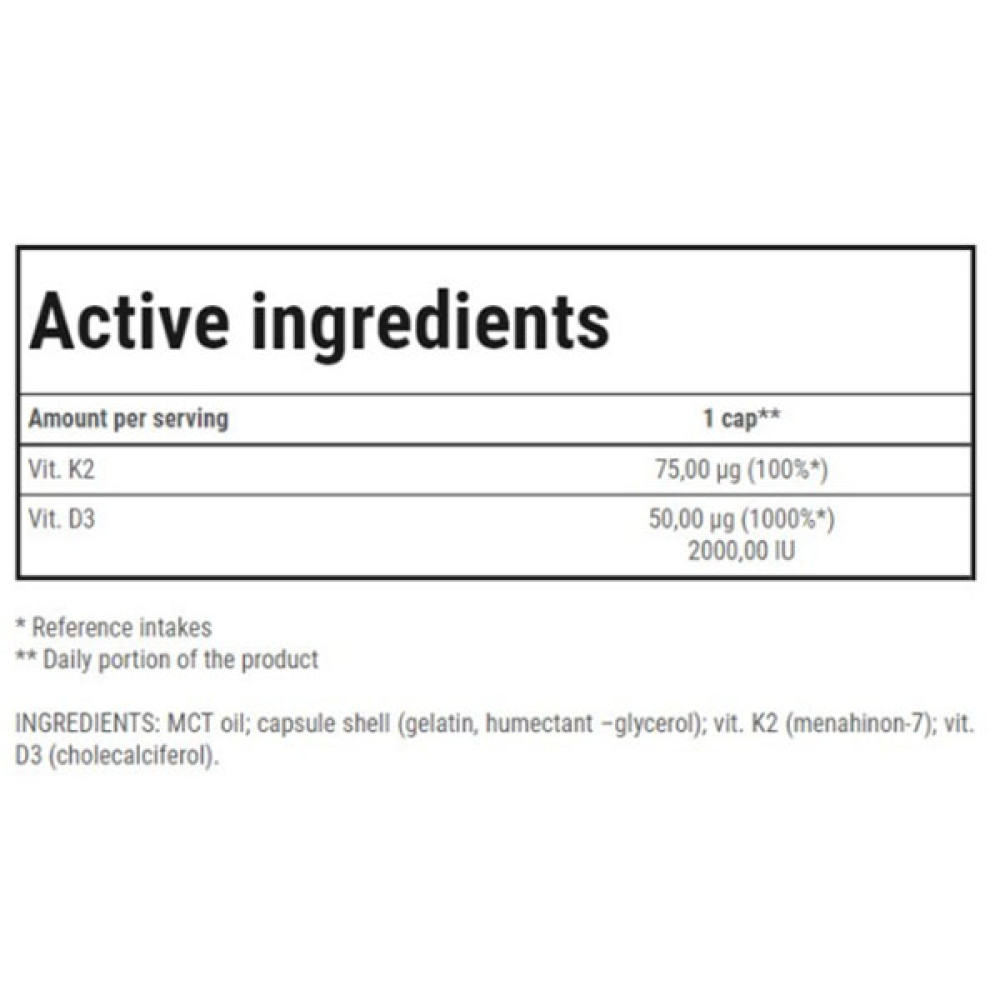 Вітамін D3+K2 для спорту Trec Nutrition VIT. D3+K2 (MK-7) 60 Caps