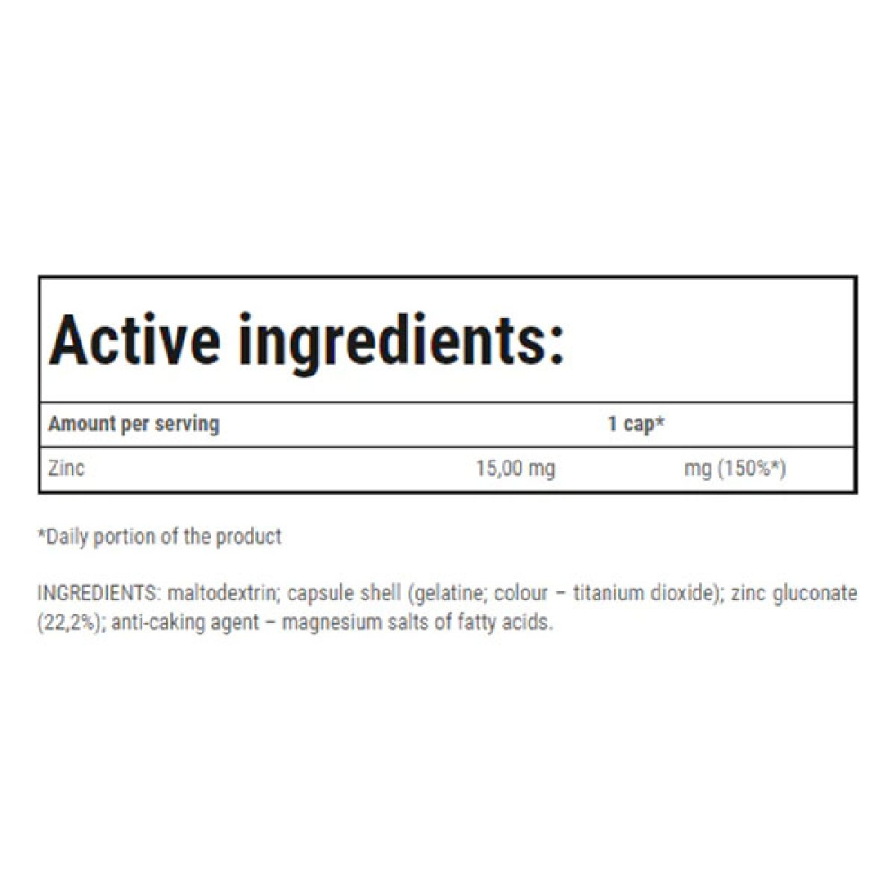 Мікроелемент Цинк для спорту Trec Nutrition Zinc 90 Caps