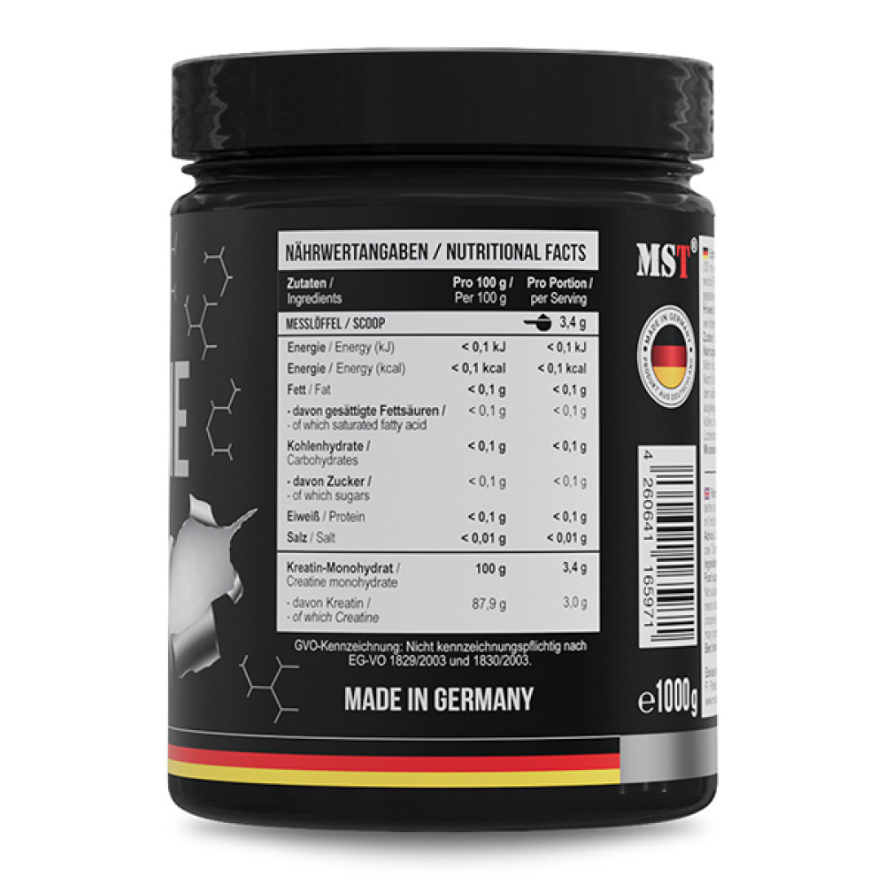 Креатин моногідрат MST Nutrition Creatine Micronized 1000 g /294 servings/ Unflavored