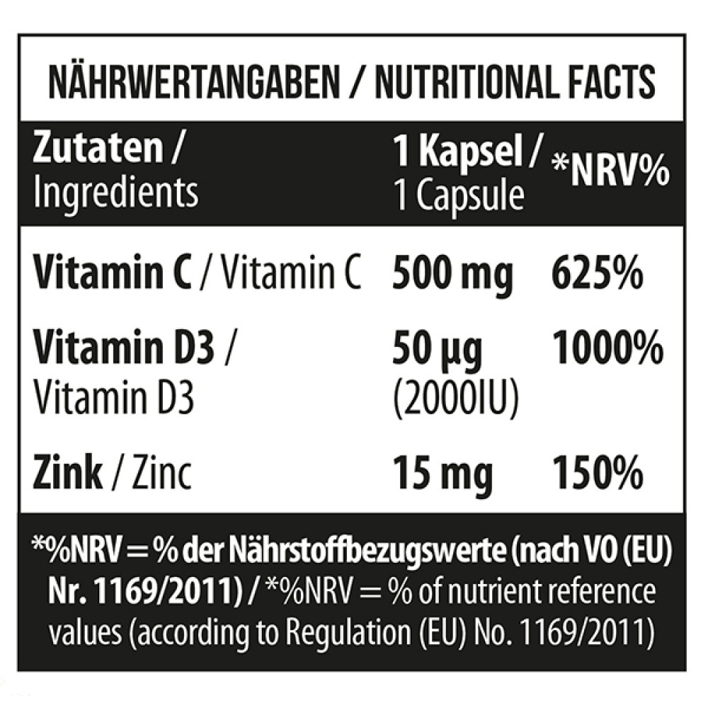 Вітамінно-мінеральний комплекс для спорту MST Nutrition Vitamin C 500 + D3 2000 IU + Zink 100 Veg Caps