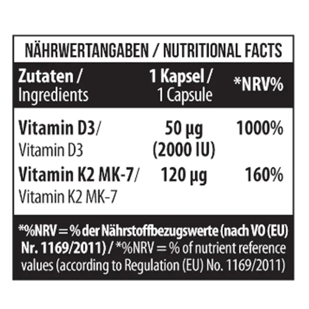 Вітамін D3+K2 для спорту MST Nutrition Vitamin D3 + K2 MK7 60 Softgels