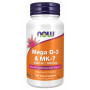 Комплекс Вітамін D3+K2 NOW Foods Mega D-3 & MK-7 120 Veg Caps