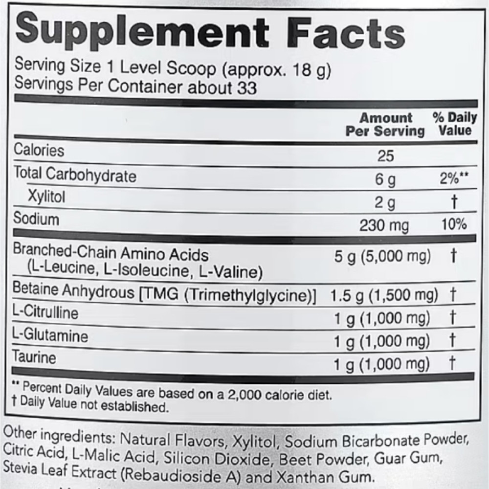 Амінокислота BCAA NOW Foods BCAA Big 6 Powder 600 g /33 servings/ Watermelon